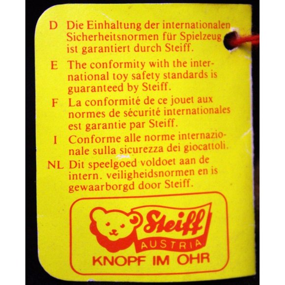 VTG NWT Steiff Austria Hoppy Tan Brown & White Bunny Rabbit Plush 4" 1500/13 - Picture 6 of 16